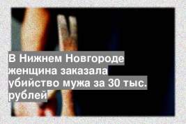 В Нижнем Новгороде женщина заказала убийство мужа за 30 тыс. рублей