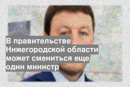 В правительстве Нижегородской области может смениться еще один министр