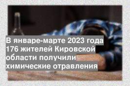 В январе-марте 2023 года 176 жителей Кировской области получили химические отравления