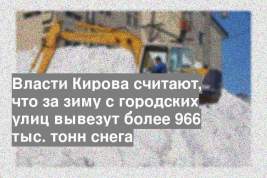 Власти Кирова считают, что за зиму с городских улиц вывезут более 966 тыс. тонн снега