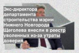Экс-директора департамента строительства мэрии Нижнего Новгорода Щеголева внесли в реестр уволенных из-за утраты доверия