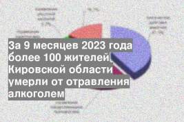За 9 месяцев 2023 года более 100 жителей Кировской области умерли от отравления алкоголем