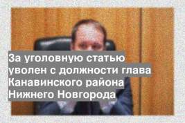 За уголовную статью уволен с должности глава Канавинского района Нижнего Новгорода