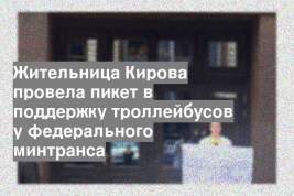 Жительница Кирова провела пикет в поддержку троллейбусов у федерального минтранса